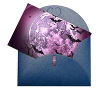 LFDSPYJE Biglietti di auguri con buste carta perlescente Thinking of You Biglietto di compleanno luna viola biglietti di ringraziamento biglietti vuoti per tutte le occasioni
