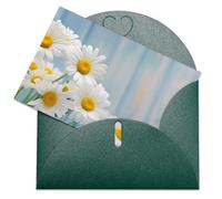 LFDSPYJE Biglietti di auguri con buste carta perlescente Thinking of You Biglietto elegante primavera margherita fiori biglietti di compleanno biglietti di ringraziamento biglietti vuoti per tutte le