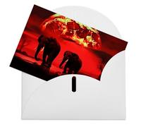 LFDSPYJE Biglietti di auguri con buste carta perlescente Thinking of You Biglietto rosso luna piena elefanti biglietti di compleanno biglietti di ringraziamento biglietti vuoti per tutte le occasioni
