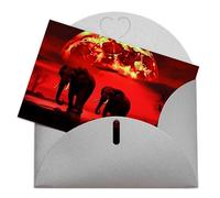 LFDSPYJE Biglietti di auguri con buste carta perlescente Thinking of You Biglietto rosso luna piena elefanti biglietti di compleanno biglietti di ringraziamento biglietti vuoti per tutte le occasioni