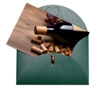 LFDSPYJE Biglietti di auguri con buste carta perlescente Thinking of You Card Bottiglia di vino Tappi Uva Biglietti di compleanno Biglietti di ringraziamento Biglietti vuoti per tutte le occasioni
