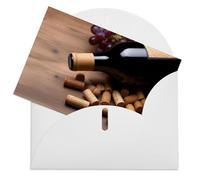 LFDSPYJE Biglietti di auguri con buste carta perlescente Thinking of You Card Bottiglia di vino Tappi Uva Biglietti di compleanno Biglietti di ringraziamento Biglietti vuoti per tutte le occasioni