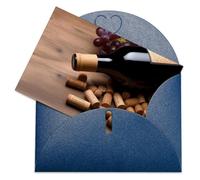 LFDSPYJE Biglietti di auguri con buste carta perlescente Thinking of You Card Bottiglia di vino Tappi Uva Biglietti di compleanno Biglietti di ringraziamento Biglietti vuoti per tutte le occasioni