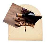 LFDSPYJE Biglietti di auguri con buste carta perlescente Thinking of You Card Bottiglia di vino Tappi Uva Biglietti di compleanno Biglietti di ringraziamento Biglietti vuoti per tutte le occasioni