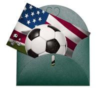 LFDSPYJE Biglietti di auguri con buste carta perlescente Thinking of You Card Soccer USA bandiera americana biglietti di compleanno biglietti di ringraziamento biglietti vuoti per tutte le occasioni