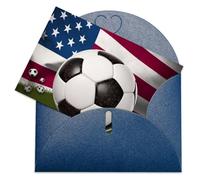 LFDSPYJE Biglietti di auguri con buste carta perlescente Thinking of You Card Soccer USA bandiera americana biglietti di compleanno biglietti di ringraziamento biglietti vuoti per tutte le occasioni