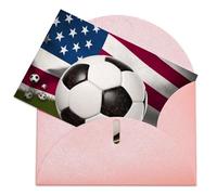 LFDSPYJE Biglietti di auguri con buste carta perlescente Thinking of You Card Soccer USA bandiera americana biglietti di compleanno biglietti di ringraziamento biglietti vuoti per tutte le occasioni