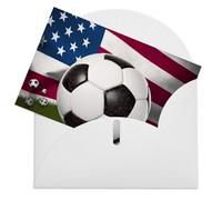 LFDSPYJE Biglietti di auguri con buste carta perlescente Thinking of You Card Soccer USA bandiera americana biglietti di compleanno biglietti di ringraziamento biglietti vuoti per tutte le occasioni
