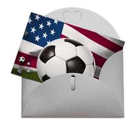 LFDSPYJE Biglietti di auguri con buste carta perlescente Thinking of You Card Soccer USA bandiera americana biglietti di compleanno biglietti di ringraziamento biglietti vuoti per tutte le occasioni