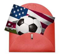 LFDSPYJE Biglietti di auguri con buste carta perlescente Thinking of You Card Soccer USA bandiera americana biglietti di compleanno biglietti di ringraziamento biglietti vuoti per tutte le occasioni