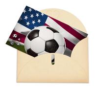 LFDSPYJE Biglietti di auguri con buste carta perlescente Thinking of You Card Soccer USA bandiera americana biglietti di compleanno biglietti di ringraziamento biglietti vuoti per tutte le occasioni