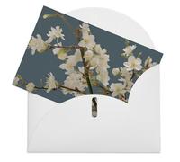 LFDSPYJE Biglietti di auguri con buste in carta perlescente Thinking of You Biglietto di auguri con fiori di ciliegio prugna biglietti di compleanno biglietti di ringraziamento biglietti vuoti per