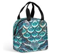LFDSPYJE Borsa termica per il pranzo a forma di sirena, per donne e uomini, riutilizzabile, a prova di perdite, per adulti, grande, per la preparazione dei pasti, per ufficio, lavoro, picnic, spiaggia