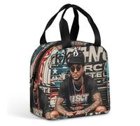LFDSPYJE Borsa termica per il pranzo a tema cultura di strada, per donne e uomini, riutilizzabile, a prova di perdite, per adulti, grande, per la preparazione dei pasti, per ufficio, lavoro, picnic