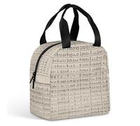 LFDSPYJE Borsa termica per il pranzo con codice Morse, borsa termica per donne e uomini, riutilizzabile, a prova di perdite, per adulti, grande, per la preparazione dei pasti, per ufficio, lavoro