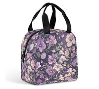 LFDSPYJE Borsa termica per il pranzo viola, con vignetta, borsa termica per donne e uomini, riutilizzabile, a prova di perdite, per adulti, grande, per la preparazione dei pasti, per ufficio, lavoro