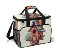 LFDSPYJE Borsa termica termica per il pranzo, con tasca laterale, a forma di casa dei cartoni animati, grande, riutilizzabile, per campeggio, spiaggia