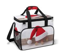 LFDSPYJE Borsa termica termica per il pranzo, con tasca laterale, cappello di Natale, grande, riutilizzabile, per campeggio, spiaggia