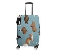 LFDSPYJE Copertura per bagagli da viaggio con cerniera laterale che piove gatti e cani elastico lavabile protezione per valigie antigraffio Decoraitve per valigie da 48-81 cm, Pioggia Gatti & Cani, XL