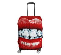 LFDSPYJE Copertura per bagagli da viaggio con cerniera laterale labbra rosse con diamante elastico lavabile protezione per valigia antigraffio Decoraitve Protezione per bagagli per valigie da 48-81 cm