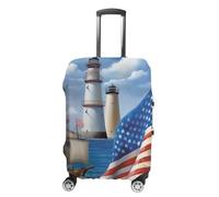 LFDSPYJE Copertura per bagagli da viaggio con cerniera laterale Sea to Shining Sea Patriotic Elastic Lavabile Valigie Protezione antigraffio Decoraitve per valigie da 48-81 cm, Mare a splendere mare