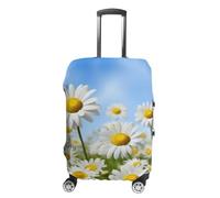 LFDSPYJE Copertura per valigie da viaggio con cerniera laterale, motivo margherite, elastico, lavabile, antigraffio, protezione per bagagli da 48-81 cm, Primavera Margherita Fiori, L