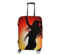 LFDSPYJE Copertura per valigie da viaggio con cerniera laterale, per danza e musica, elastica, lavabile, antigraffio, decorativa, per valigie da 48-81 cm, Musica Danza, L