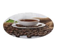 LFDSPYJE Tappeto rotondo da bagno in chicco di caffè, antiscivolo, tappetino da ufficio, assorbente, lavabile, tappetino da doccia, morbido, per lavandino, soggiorno, camera da letto, 61 cm