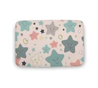 LFDSPYJE Zerbino assorbente per pavimento anteriore con stelle carine per interni ed esterni, tappetino di benvenuto, antiscivolo, lavabile, morbido tappeto per porta per bagno, decorazione per la