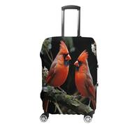 LFDSYEOQ Copertura per bagagli da viaggio Cardinali Uccelli Fauna Selvaggia Elasticità Lavabile Copertura Bagaglio Protector Adatto per Bagagli 45-81 Pollici, Cardinals Uccelli Fauna Selvaggio, XL