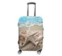 LFDSYEOQ Copertura per bagagli da viaggio, con cascate sul fiume Krka, elastica, lavabile, adatta per bagagli da 45,7 a 81,7 cm, Spiaggia Shell Stelle Marine, S