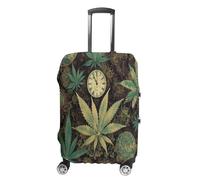 LFDSYEOQ Copertura per bagagli da viaggio, motivo: volpe addormentata, lavabile, adatta per bagagli da 45 a 81 cm, Un soffio in tempo erba marijuana, S