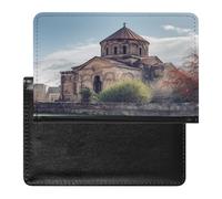 LFDSYEOQ Custodia protettiva per passaporto, in poliuretano, per documenti di viaggio, con scomparti per carte di credito, per donne/uomini, Chiesa armena, Taglia unica, Minimalista