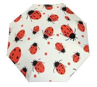 LFDSYEOQ Ombrello da viaggio antivento, modello coccinelle infinito maculato piccolo ombrello pieghevole leggero e compatto, ombrello da viaggio con copertura, Motivo coccinelle Infinite Macchiate,