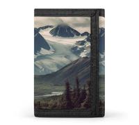 LFDSYEOQ Piccolo portafoglio astratto stagionale verde floreale per donne uomini portafoglio trifold portafogli, porta carte di credito pochette borse per le donne, Montagne dell'Alaska, Taglia unica,