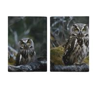 LFDSYEOQ Porta passaporto in pelle per viaggi, animali selvatici, cervo, passaporto, documenti di viaggio, organizer con scomparti per carte di credito, Uccelli Gufo, 20.3x13.8cm, Classico