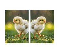 LFDSYEOQ Porta passaporto in pelle per viaggi, catena DNA per foto, passaporto, documenti di viaggio, organizer con scomparti per carte di credito, Carino Pollo Camminare, 20.3x13.8cm, Classico