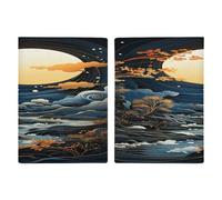 LFDSYEOQ Porta passaporto in pelle per viaggi, ukulele, disegnato a mano, custodia per passaporto, documenti di viaggio, organizer con scomparti per carte di credito, Sotto il chiaro di luna