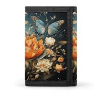 LFDSYEOQ Portafoglio da donna con due squali nel piccolo portafoglio da uomo a tre pieghe, porta carte di credito, pochette da donna, Due farfalle volanti, Taglia unica, Casual