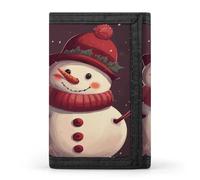 LFDSYEOQ Portafoglio da donna con due squali nel piccolo portafoglio da uomo a tre pieghe, porta carte di credito, pochette da donna, Due pupazzi di neve rossi, Taglia unica, Casual