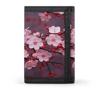 LFDSYEOQ Portafoglio piccolo da donna con cubetti di ghiaccio, color pesca, portafoglio a tre pieghe, porta carte di credito, pochette da donna, Fiore di prugna, Taglia unica, Casual