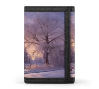 LFDSYEOQ Portafoglio piccolo da donna con paesaggio invernale nelle Alpi Bavaresi, portafoglio a tre pieghe, porta carte di credito, pochette da donna, Inverno, Taglia unica, Casual