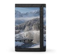 LFDSYEOQ Portafoglio piccolo da donna con paesaggio invernale nelle Alpi Bavaresi, portafoglio a tre pieghe, porta carte di credito, pochette da donna, Paesaggio invernale nelle Alpi bavaresi, Taglia