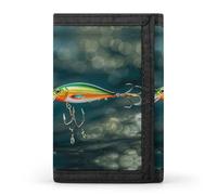 LFDSYEOQ Portafoglio piccolo da donna con stampa Dark Northern Lights, portafoglio a tre pieghe, porta carte di credito, pochette da donna, Esca da pesca., Taglia unica, Casual