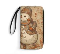 LFDSYEOQ Portafoglio sottile con due squali in pelle per donne e uomini, porta carte di credito, pochette da donna, disponibile in diversi stili, Due pupazzi di neve che ab, 19.7x10.5cm, Casual