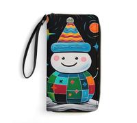 LFDSYEOQ Portafoglio sottile con due squali in pelle per donne e uomini, porta carte di credito, pochette da donna, disponibile in diversi stili, Due pupazzi di neve cartone, 19.7x10.5cm, Casual