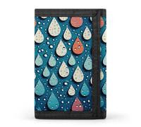 LFDSYEOQ Walnut Nuts, piccolo portafoglio da donna e da uomo, portafoglio a tre pieghe, porta carte di credito, pochette da donna, Gocce d'acqua Dots, Taglia unica, Casual