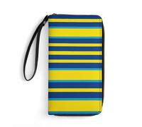 LFDSYEOQ Year of The Tiger Face Portafoglio sottile per donne e uomini, portafoglio in pelle, porta carte di credito, pochette da donna, disponibile in diversi stili, Strisce gialle e blu,