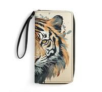 LFDSYEOQ Year of The Tiger Face Portafoglio sottile per donne e uomini, portafoglio in pelle, porta carte di credito, pochette da donna, disponibile in diversi stili, Anno della Tigre Faccia di Tigre,