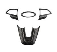 LFDTO Copertura Volante in Fibra di Carbonio per Ford Ecosport 2018-2022 e Focus 3 MK3 2015-2018, ABS Cromato, Nero